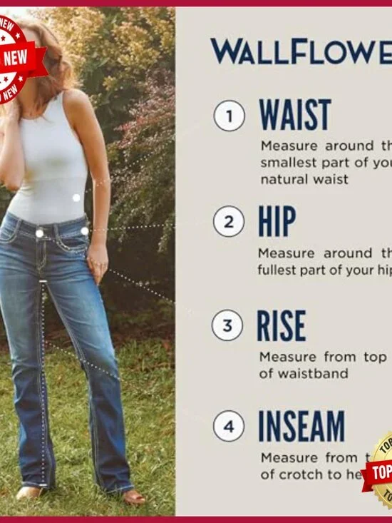 Bootcut Mid-Rise Stretch Jeans with Belt, Standard & Plus Sizes - Picture 6 of 7